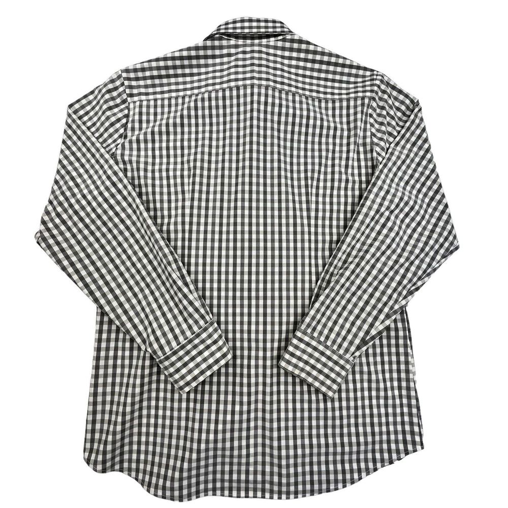 Mizzen + Main Shirt Men XL Gray Check Long Sleeve Collared Stretch Trim Fit - Picture 8 of 12